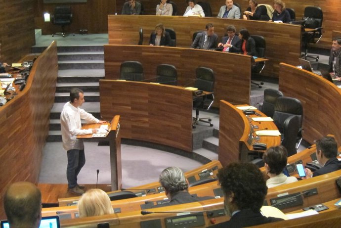 Ovidio Zapico (IU) interviene en el Pleno.