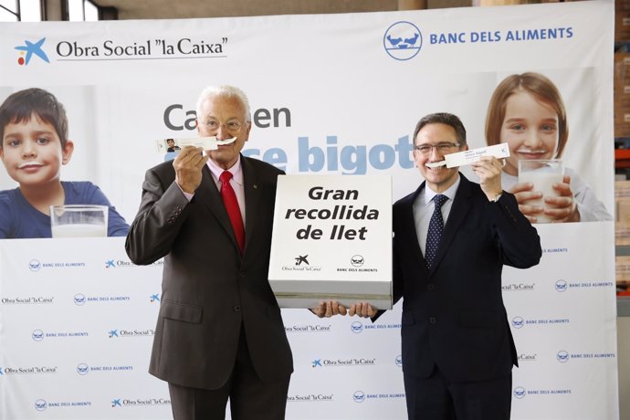Eduard Arruga (Banc d'Aliments Barcelona) Jaume Giró (Obra Social La Caixa)