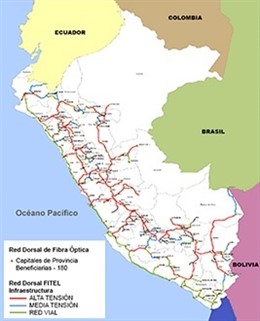 Red Dorsal Nacional de Fibra Óptica de Perú, supervisada por Magtel
