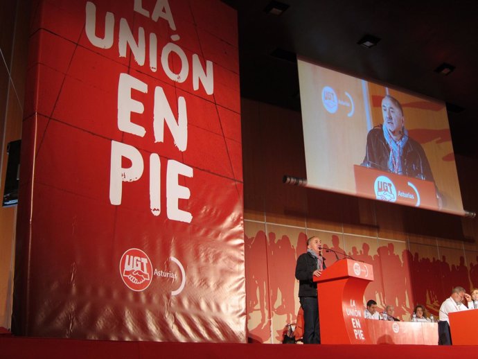Pepe Álvarez, secretario general de UGT, en Asturias