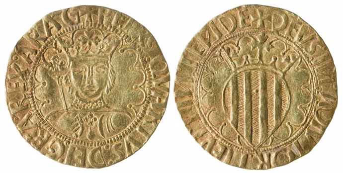 Moneda de oro de Pere IV en el MNAC