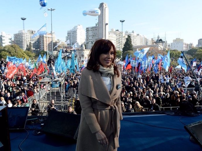 Cristina Fernández de Kirchner, en un mítin
