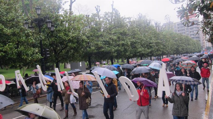 Manifestación por la oficialidad del asturiano. 