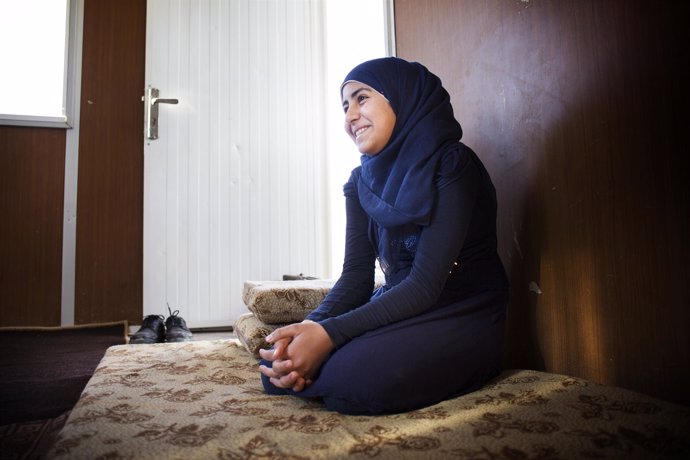 Omaima, refugiada siria que hace campaña contra matrimonio infantil