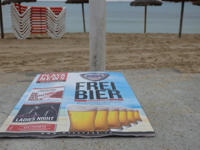 Publicidad de barra libre en Playa de Palma