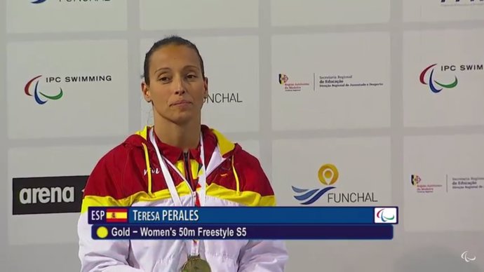 Teresa Perales en el Europeo de natación