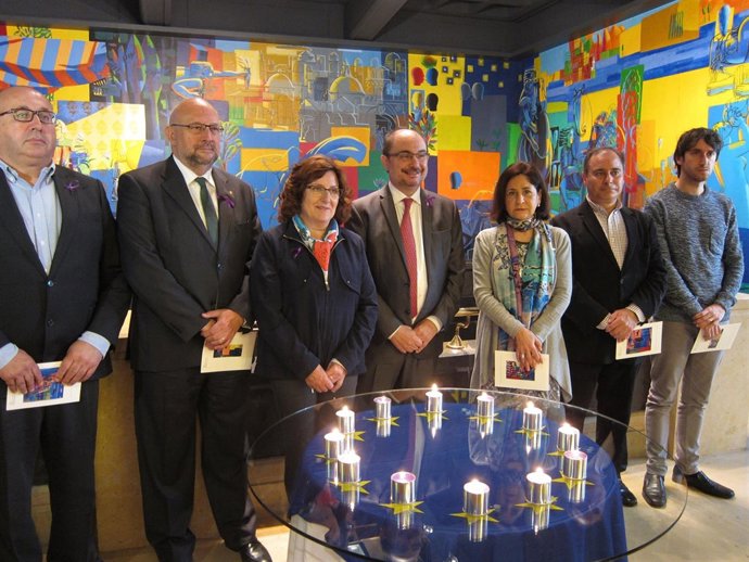 Lambán y Broto en la celebración del Día de Europa en el Pignatelli