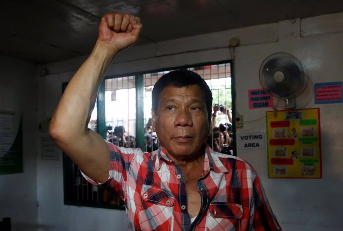 El candidato presidencial filipino Rodrigo Duterte