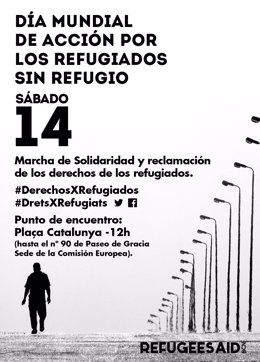 Cartel de la manifestación a favor de los derechos de los refugiados