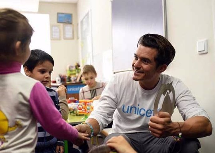 Orlando Bloom en Ucrania/ UNICEF