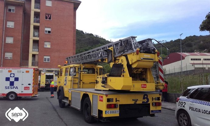 Incendio vivienda en Langreo