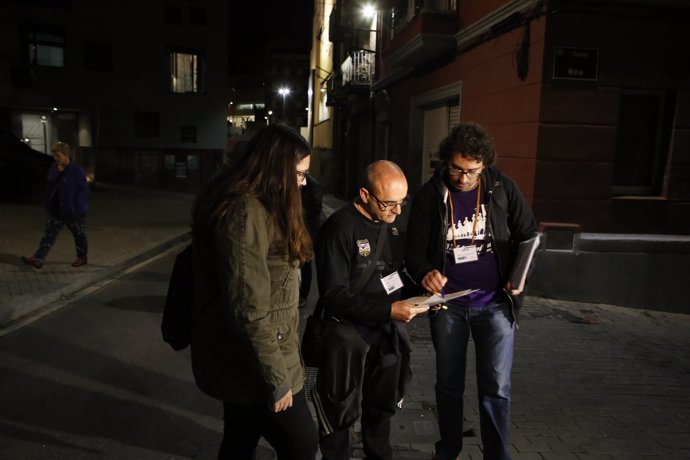 Voluntarios en el recuento de personas sin techo en Lleida