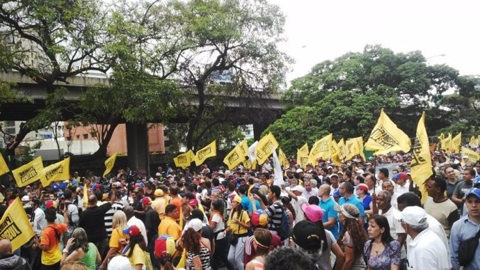 Manifestación opositora en Venezuela