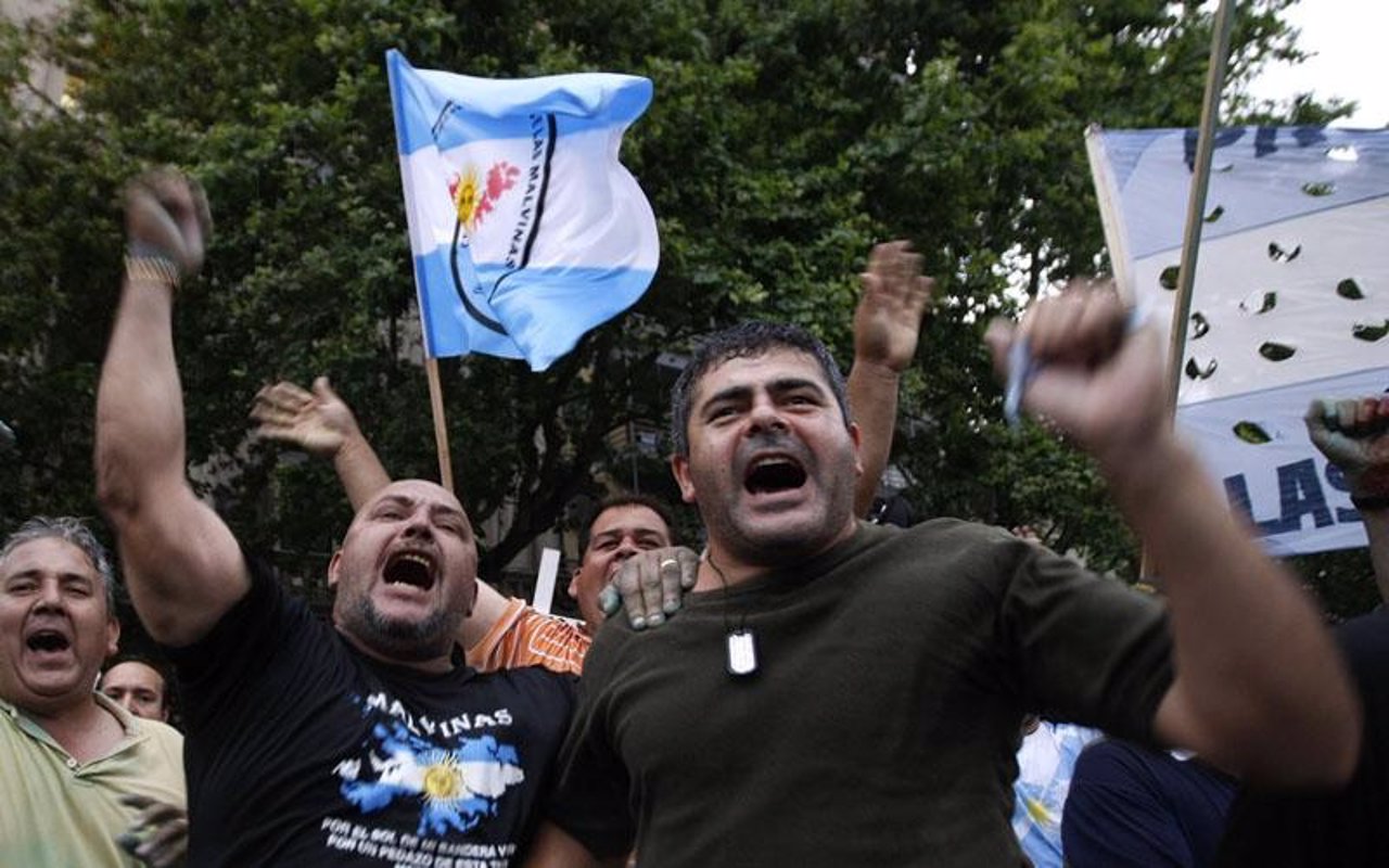Manifestación en Argentina por las Malvinas