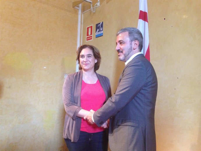 Ada Colau (BComú) y Jaume Collboni (PSC)