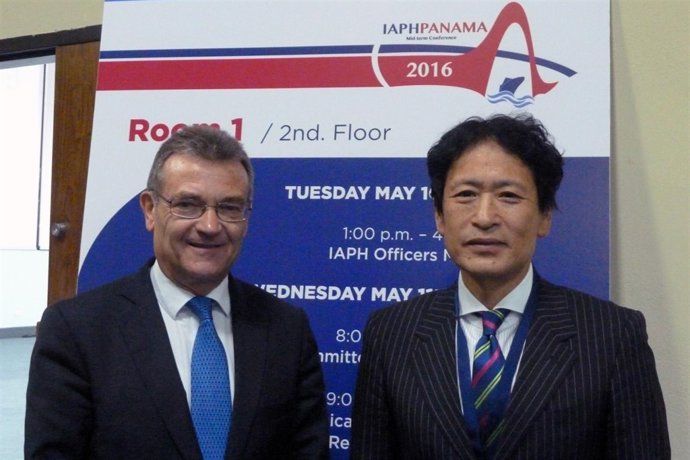 El pte. De la IAPH, Santiago Garcia-Milà, y su secr. Gral, Susumu.Naruse