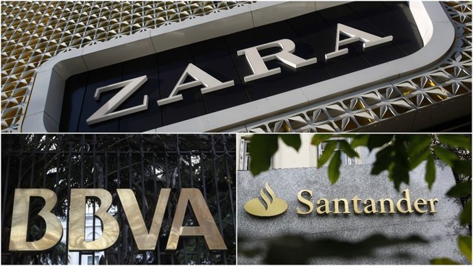 Montaje Zara, BBVA y Santander 