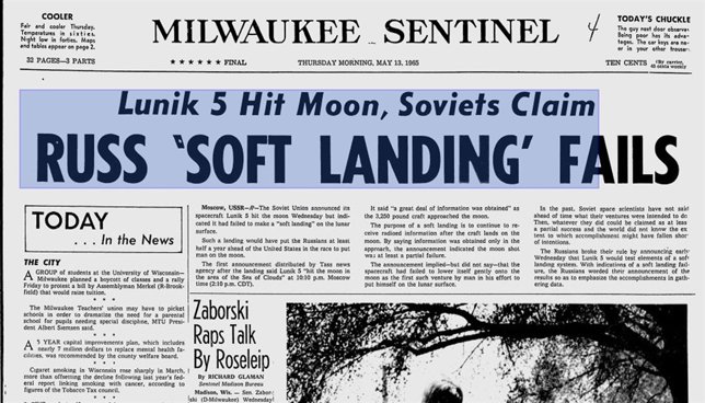 Portada en la prensa de Estados Unidos tras el fracaso ruso