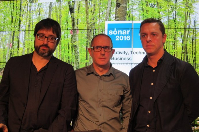 J.L.De Vicente (Sónar+D), E.Palau (Sónar) y V.Barba (Advanced Music) en Sónar+D