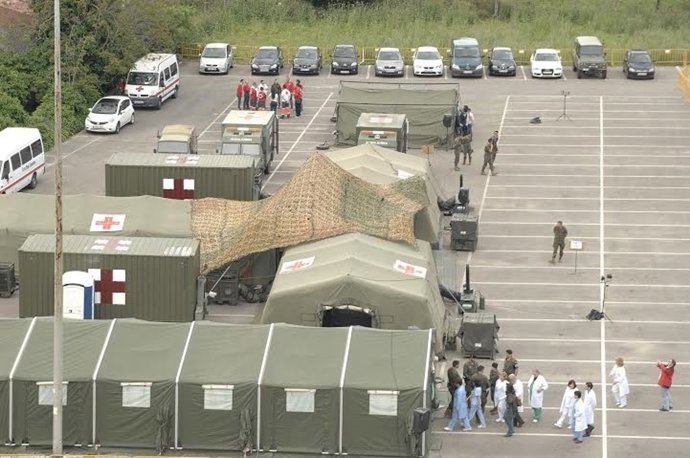Hospital de campaña instalado por la Brimz 'Guzmán el Bueno' X