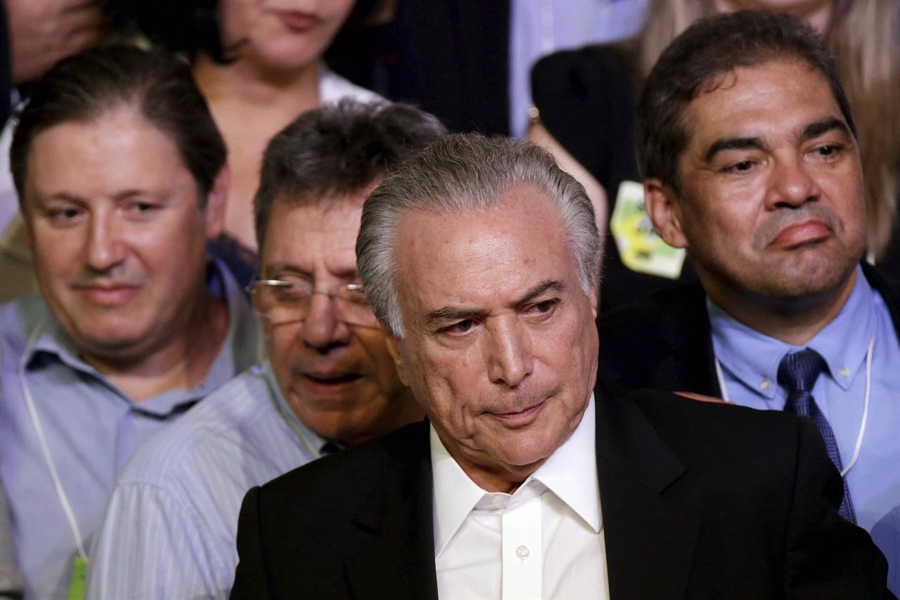 Brazil's Vice President Michel Temer looks on during the Brazilian Democratic Mo