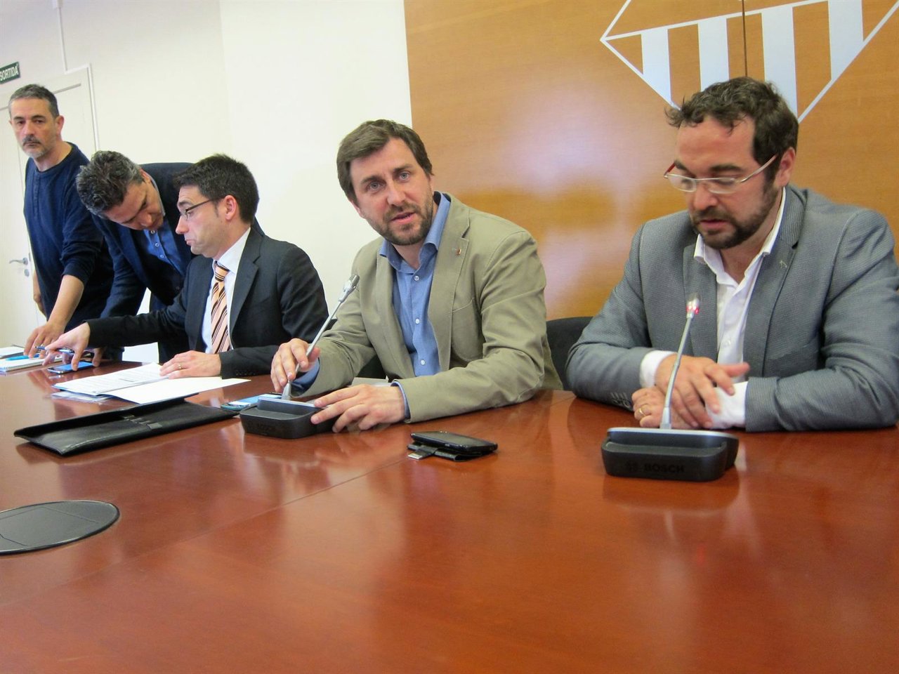 Toni Comín (conseller de Salud) Juli Fernández (alcalde de Sabadell)