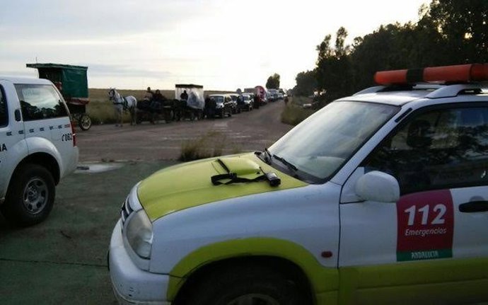 Primera noche del Plan Aldea en El Rocío, en Huelva.