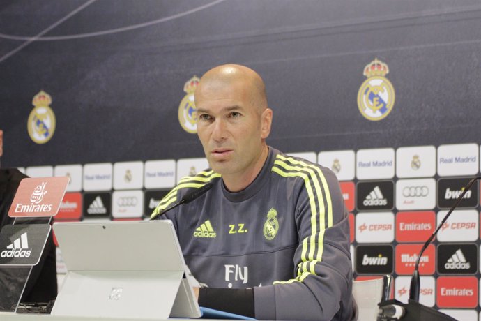 Zinedine Zidane en rueda de prensa previa al partido contra el Getafe