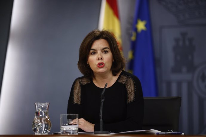 Soraya Sáenz de Santamaría tras el Consejo de Ministros