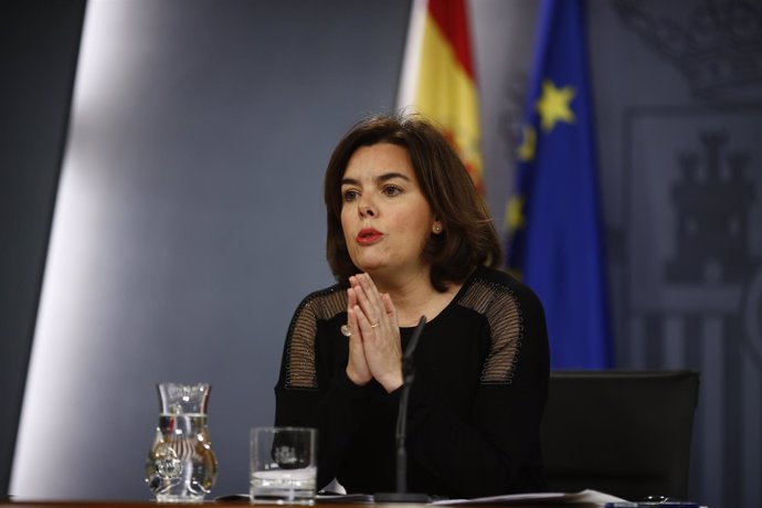 Soraya Sáenz de Santamaría tras el Consejo de Ministros