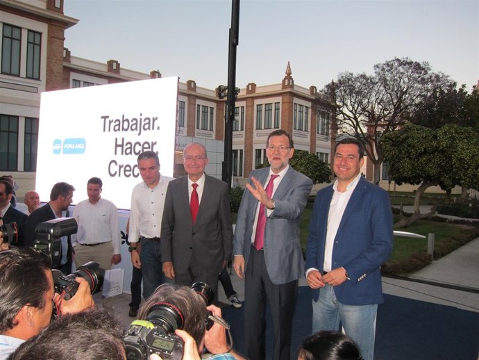 Bendodo, Francisco de la Torre, Rajoy y Moreno en Málaga