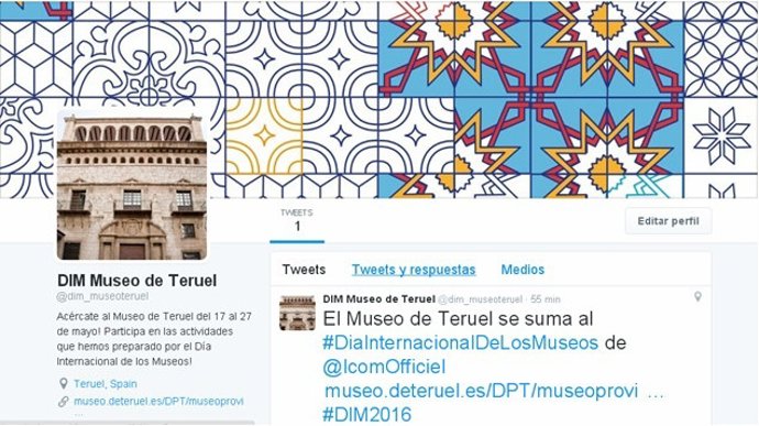 Perfil en Twitter del Museo de Teruel