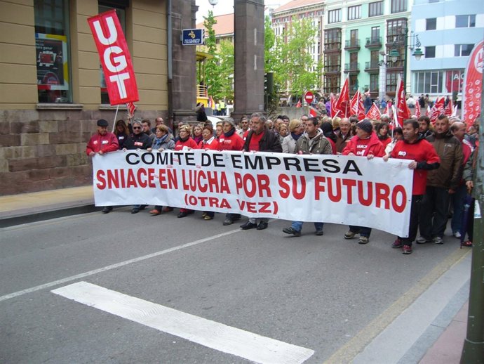 Manifestación de Sniace. Imagen de archivo