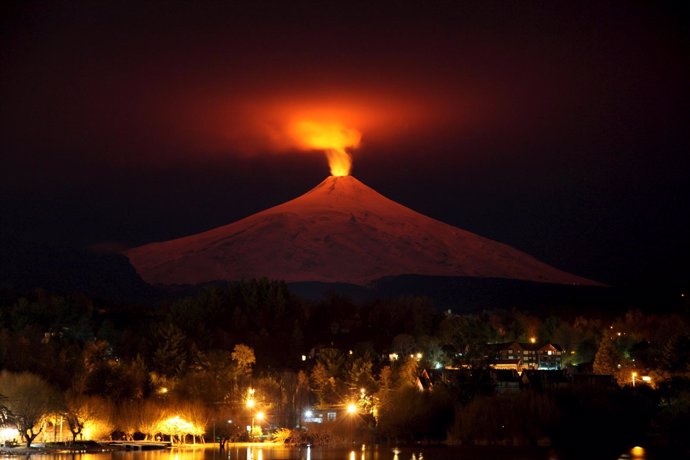 El volcán Villarrica en Chile