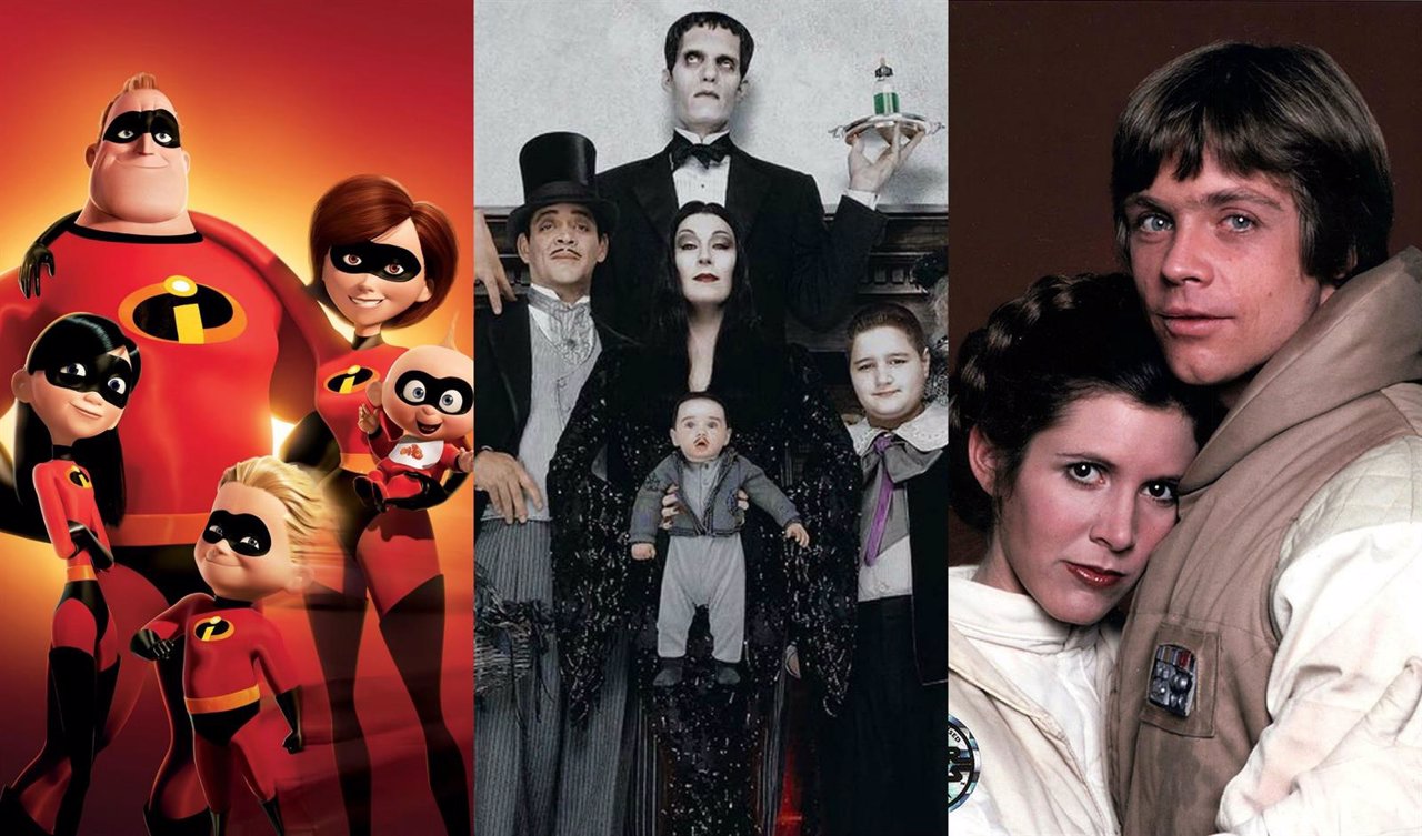 Collage con familias de cine