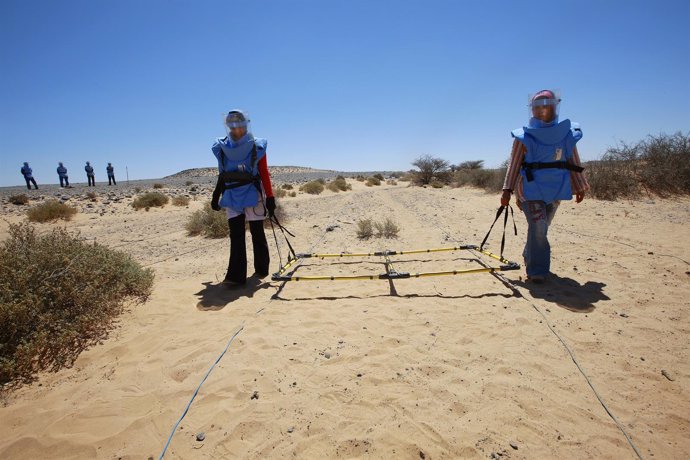 Limpieza de minas en el Sáhara Occidental