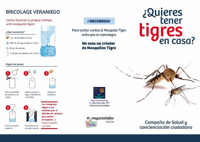 Díptico elaborado por el ayuntamiento de l'Alfàs del Pi