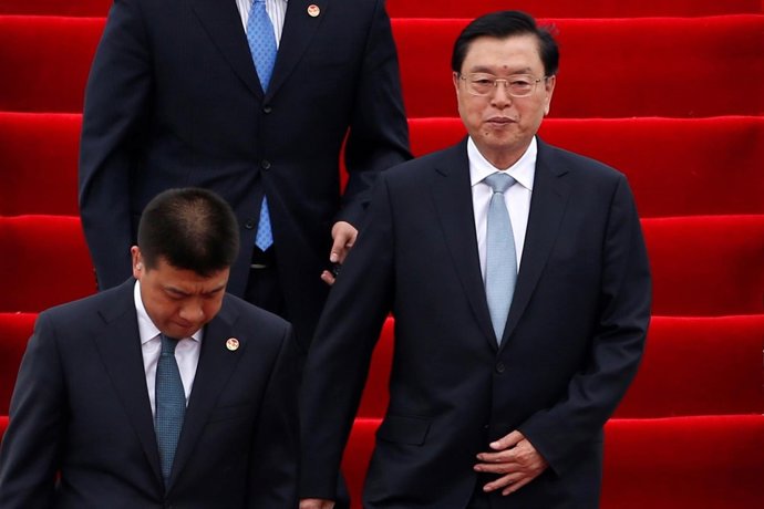 Zhang Dejiang, the chairman of China's National People's Congress, arrives for a