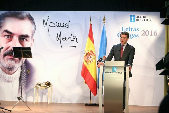 Alberto Núñez Feijóo en el homenaje institucional a Manuel María