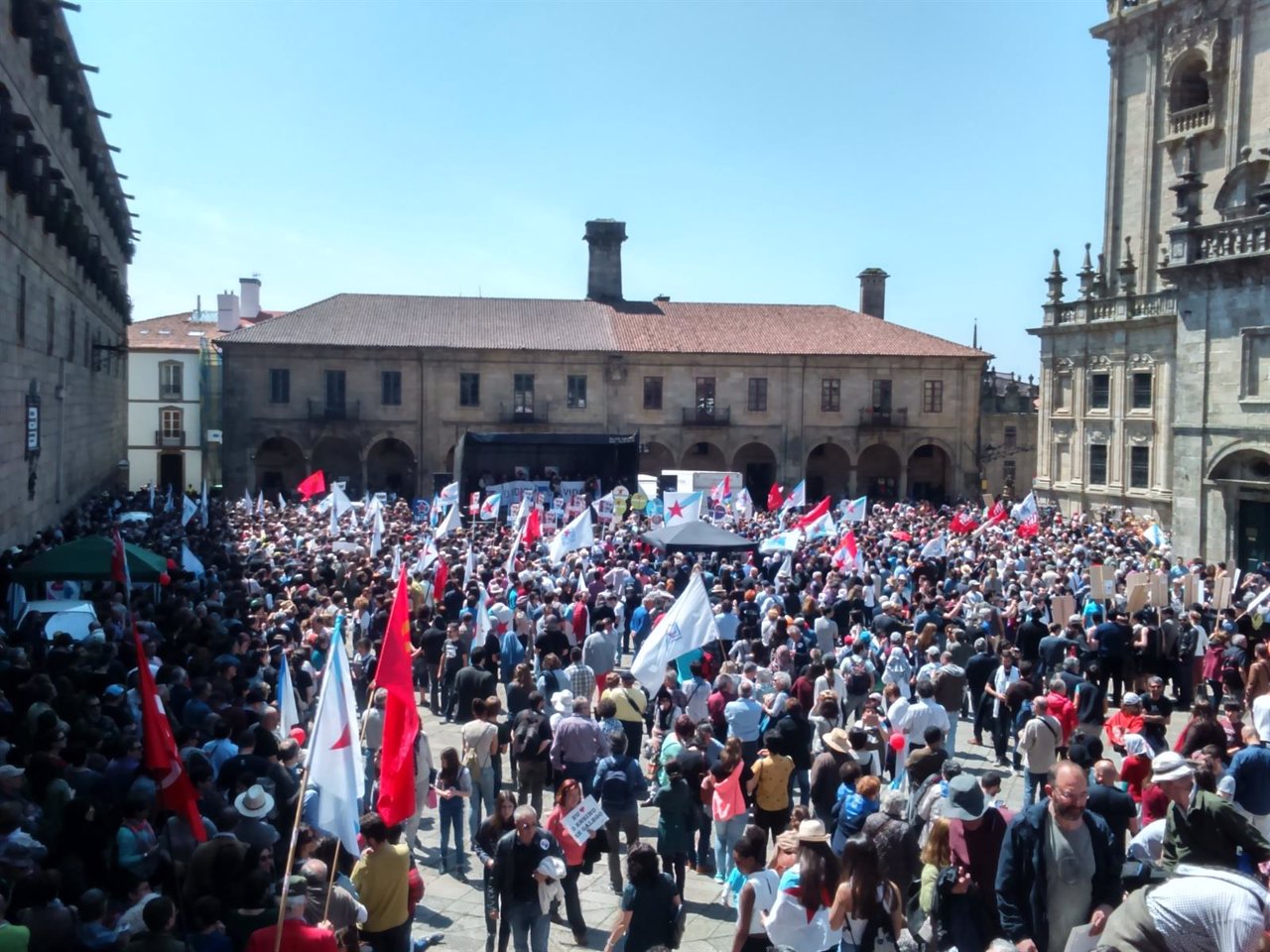Protesta por las Letras Galegas de Queremos Galego