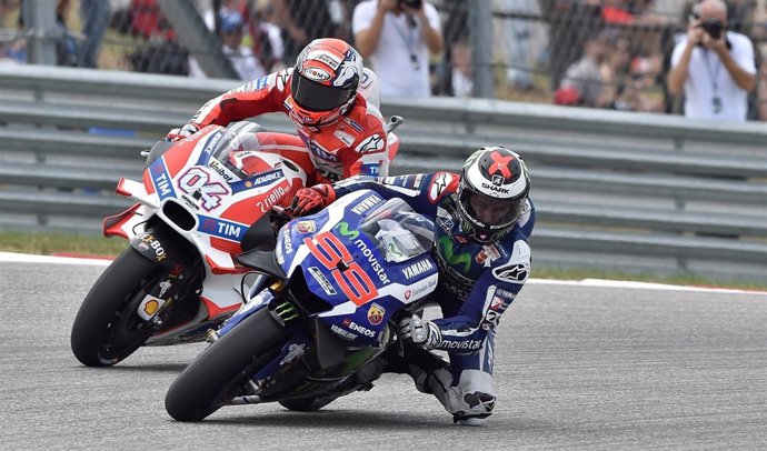 Jorge Lorenzo y Andrea Dovizioso en el Gran premio de las Américas