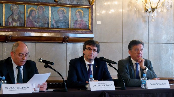 Josep Bombardó, Carles Puigdemont y Lluís Recoder