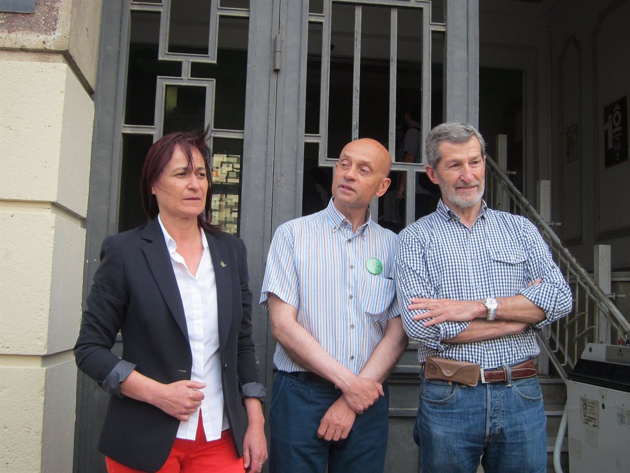 Rosalía Martín (IU), Joaquín Arnalte (EQUO) y Julio Rodríguez (Podemos)