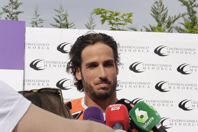 El tenista español Feliciano López atiende a los medios