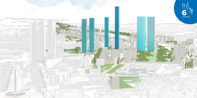 Imagen de la proyección de la seis torres