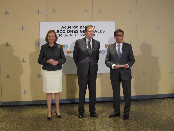 Mariano Rajoy, junto a Rudi y Aliaga