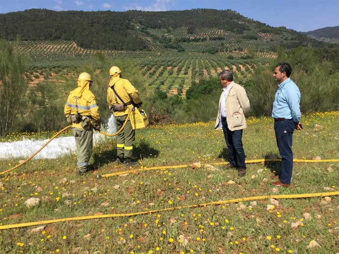 Simulacro de incendio en Sierra Oruña