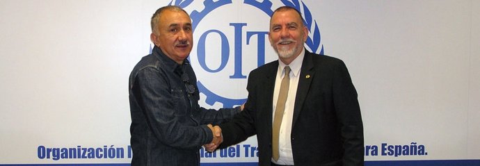 Pepe Álvarez (UGT) y Joaquín Nieto (OIT)