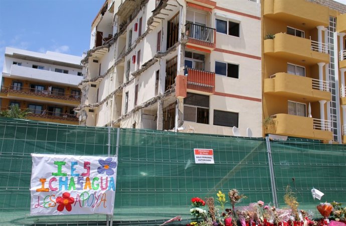 Derrumbe de un edificio en Los Cristianos