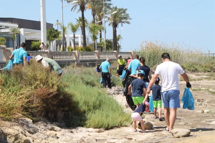 Labores de limpieza promovidas por Bahía Sur en el Parque Natural Bahía de Cádiz